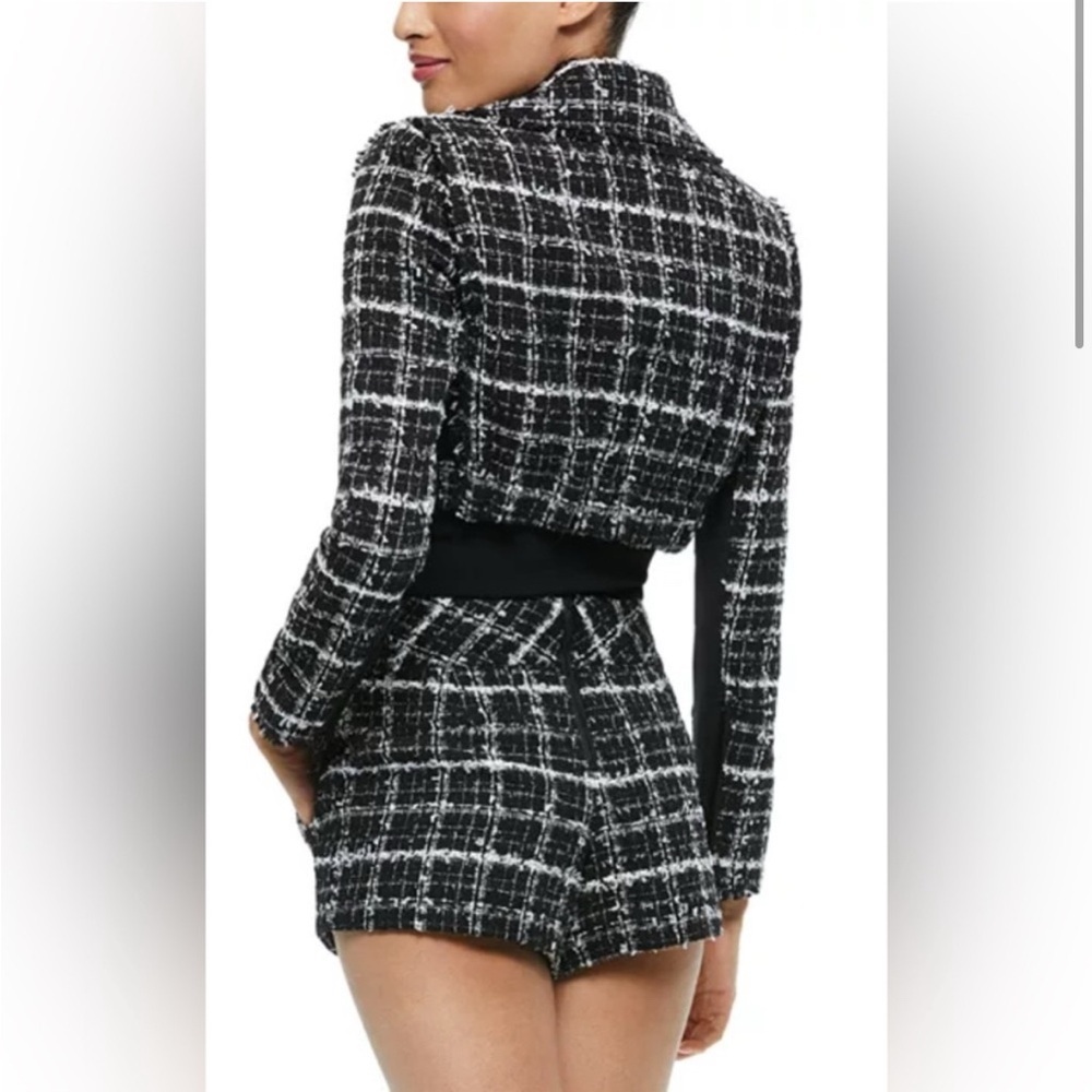 Alice and Olivia Yardley Cropped Fray Hem Jacket/Small - Picture 2 of 12